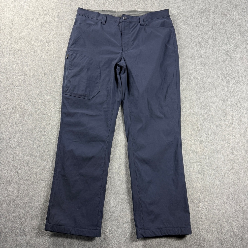 Eddie Bauer Rainier Fleece Lined Pants Mens 36x30 Black Straight Leg Stretch NWT
